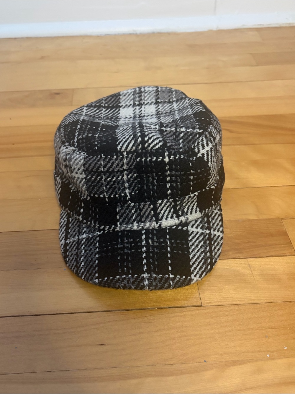 Women’s Black & White Plaid Cadet Cap